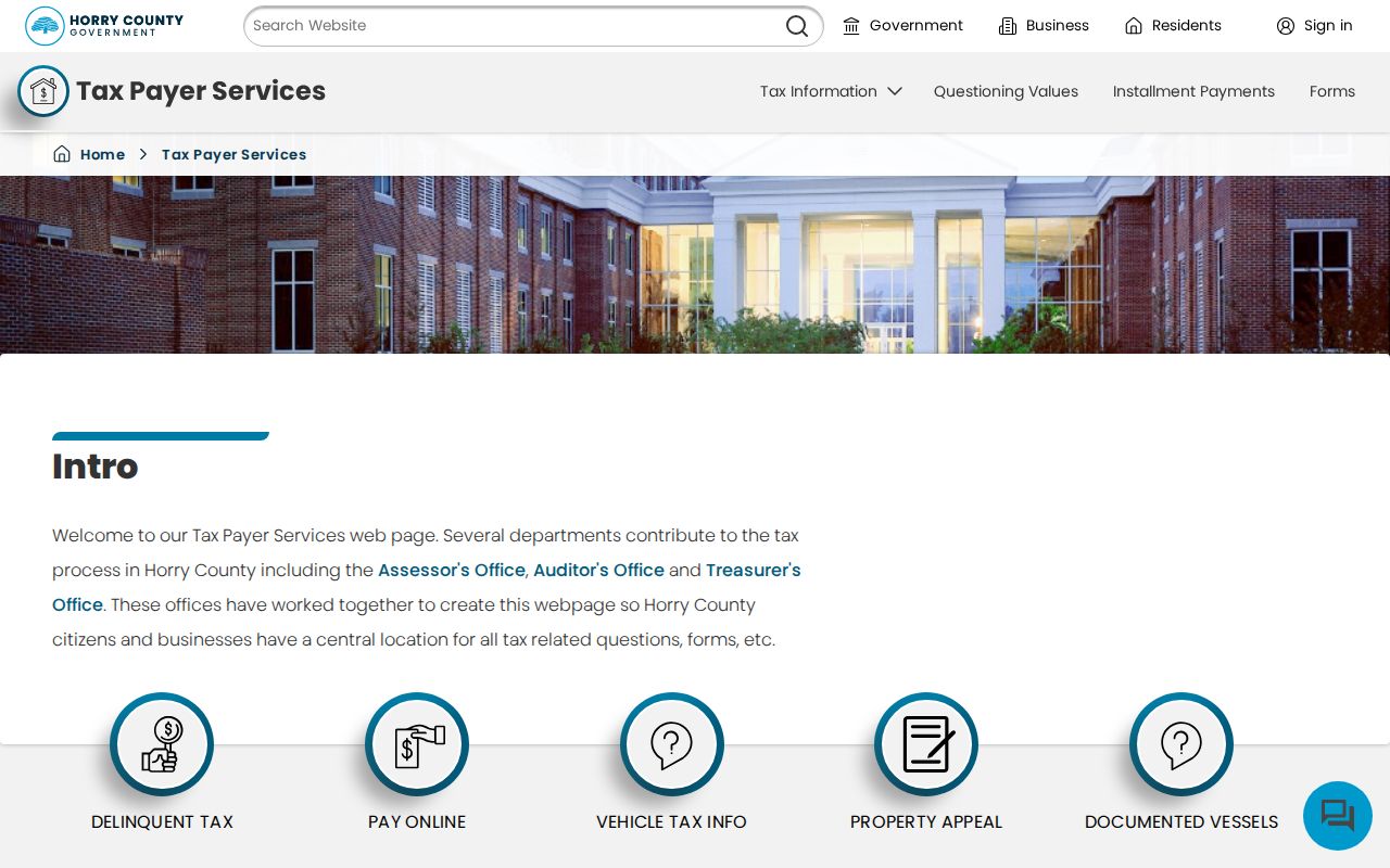 Conway residents directory Horry County Tax Payer Services property search